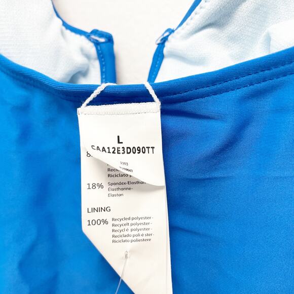 Cupshe Women's Recycled Skydiver V Wire Cutout One Piece Swimsuit Blue Large - Picture 6 of 7